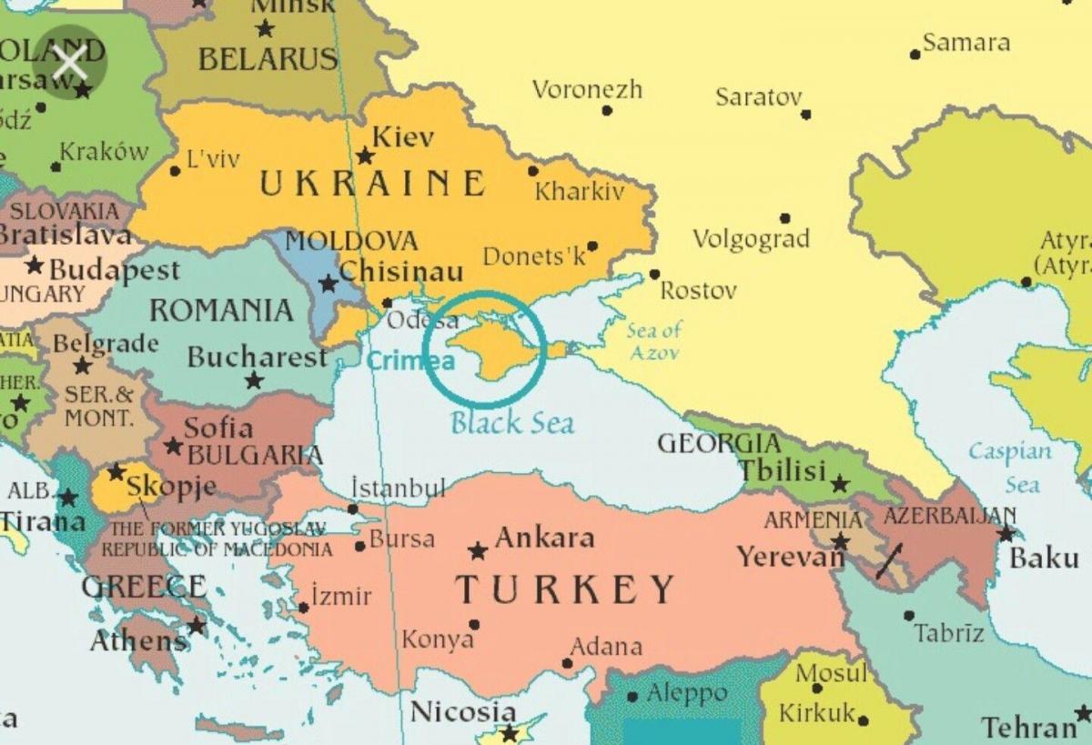kort Moldova og de omkringliggende lande